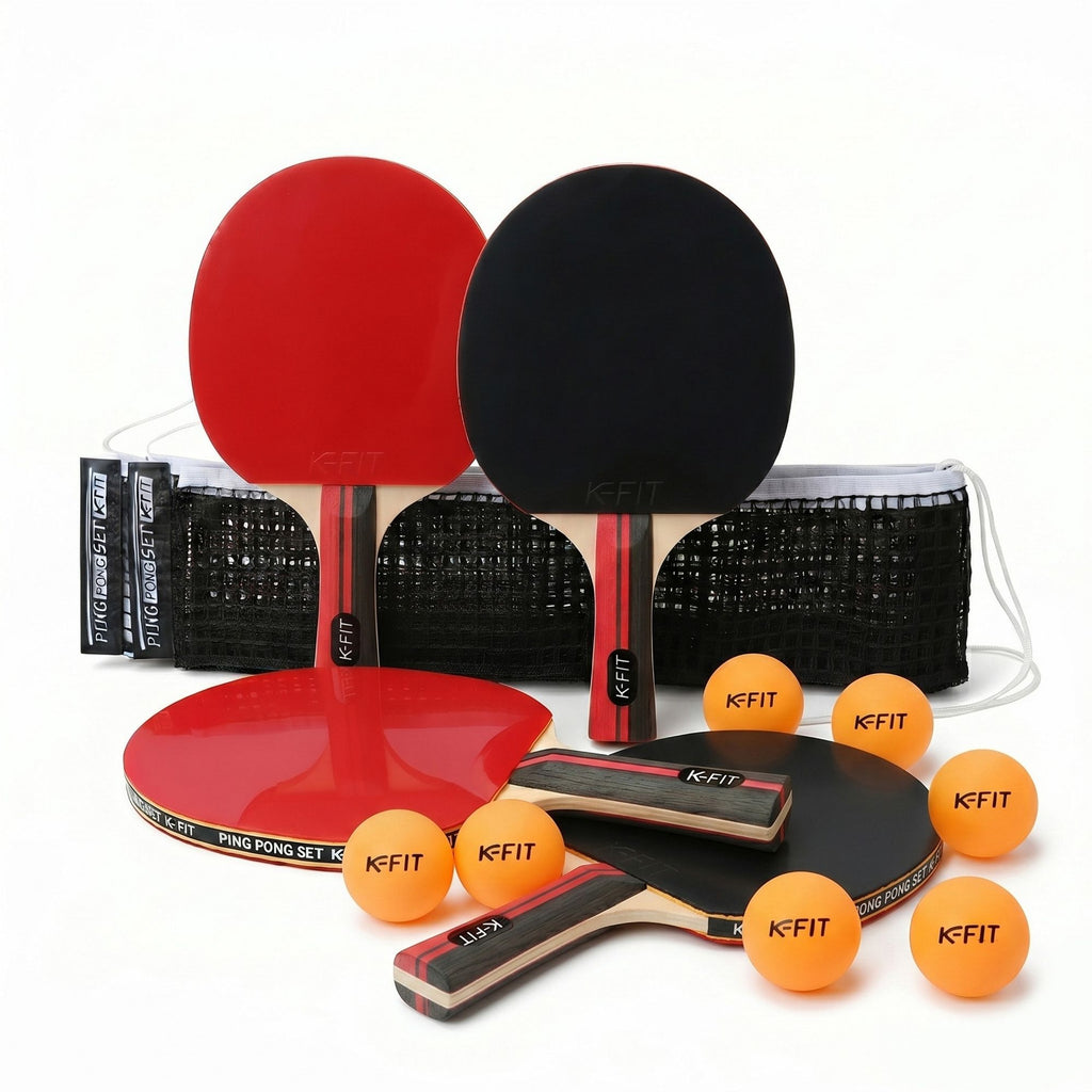 Set 4 Paletas Ping Pong + 30 Pelotas + Malla