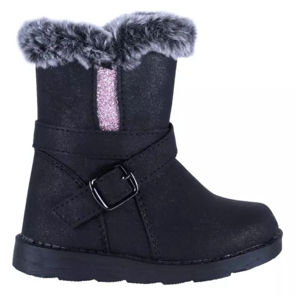 Botas Negras para Niña con Aplicación de Piel Cómodas