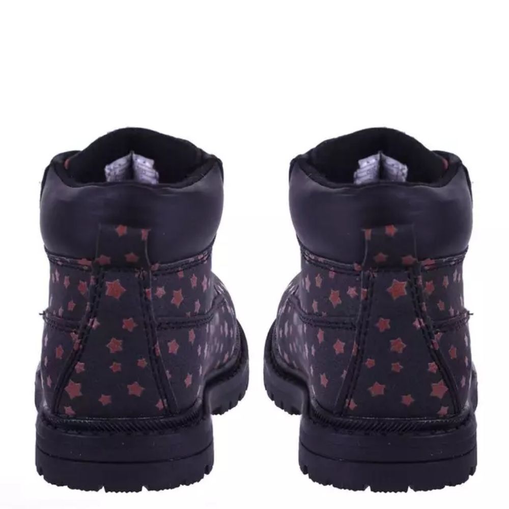 Botín Urbano Niña Color Negro Con Estrellas Talla 21