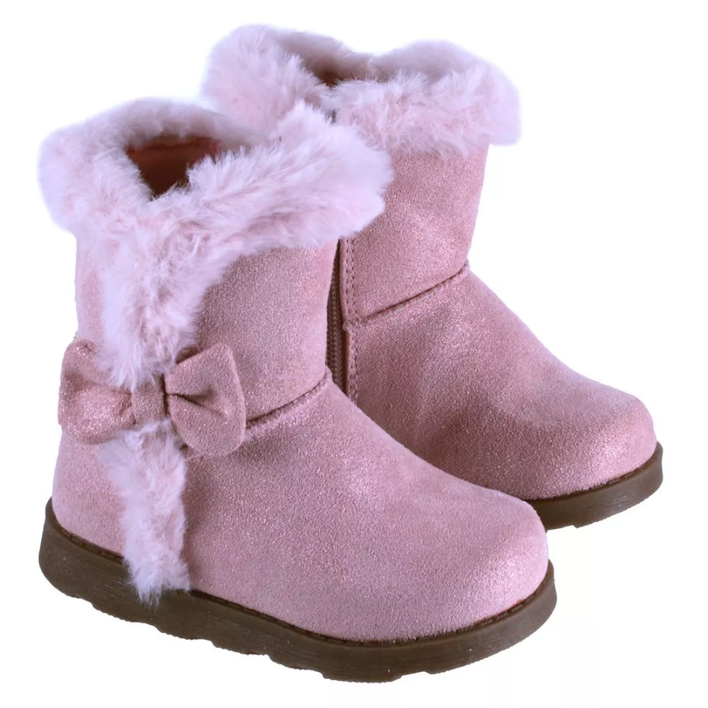 Bota Rosada Niña Aplicación Piel talla 25