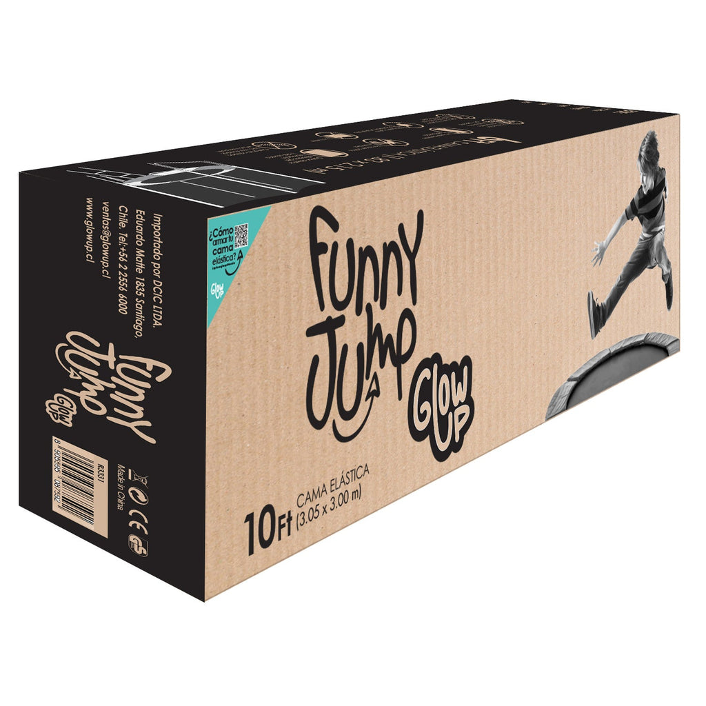 Cama Elástica 10ft 3,05 mts GlowUp con Malla y Escalera