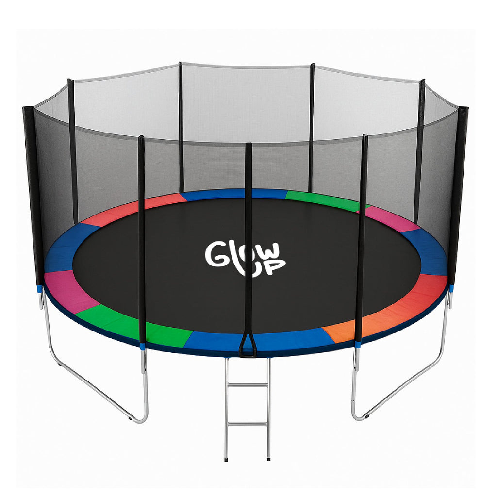 Cama Elástica 14ft 3,79 mts GlowUp con Malla Seguridad y Escalera