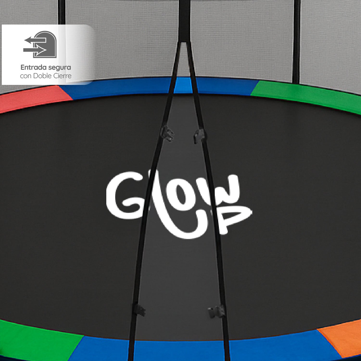 Cama Elástica 14ft 3,79 mts GlowUp con Malla Seguridad y Escalera