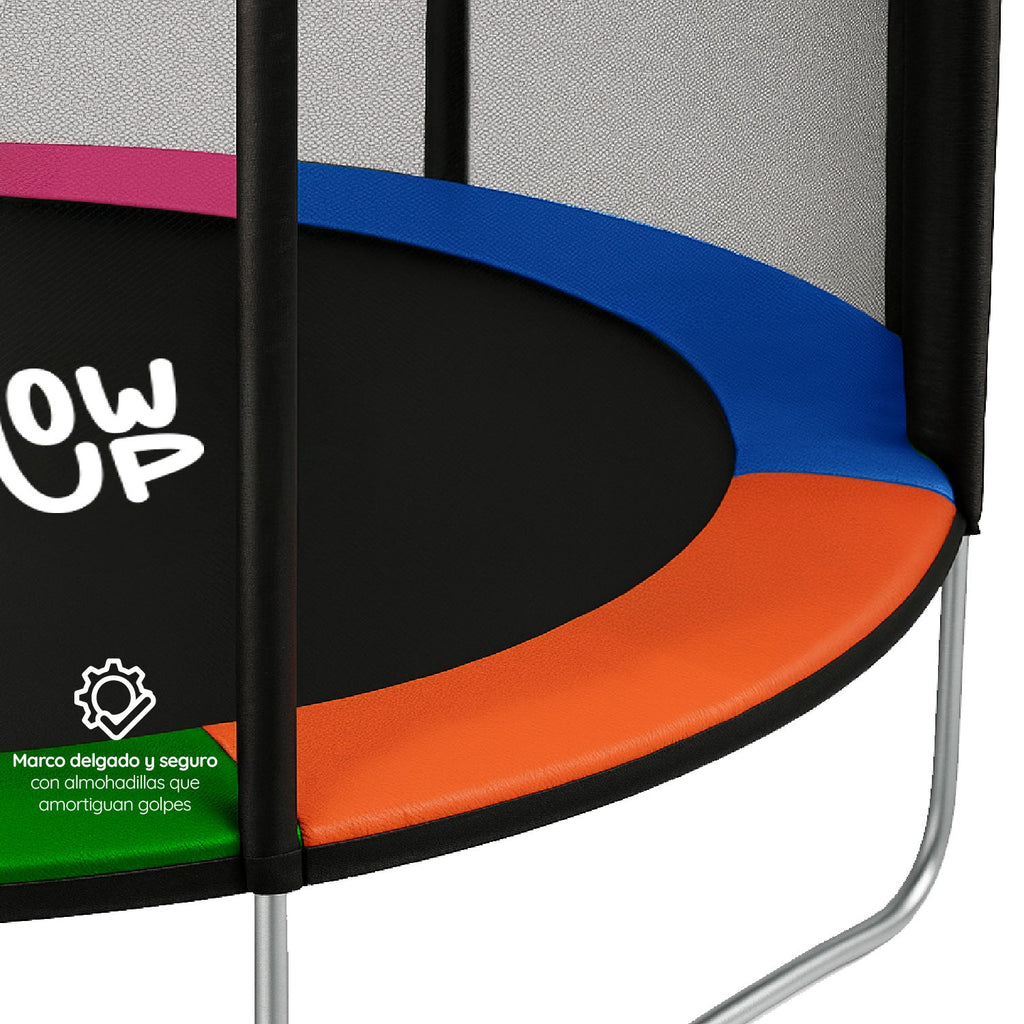Cama Elástica 14ft 3,79 mts GlowUp con Malla Seguridad y Escalera
