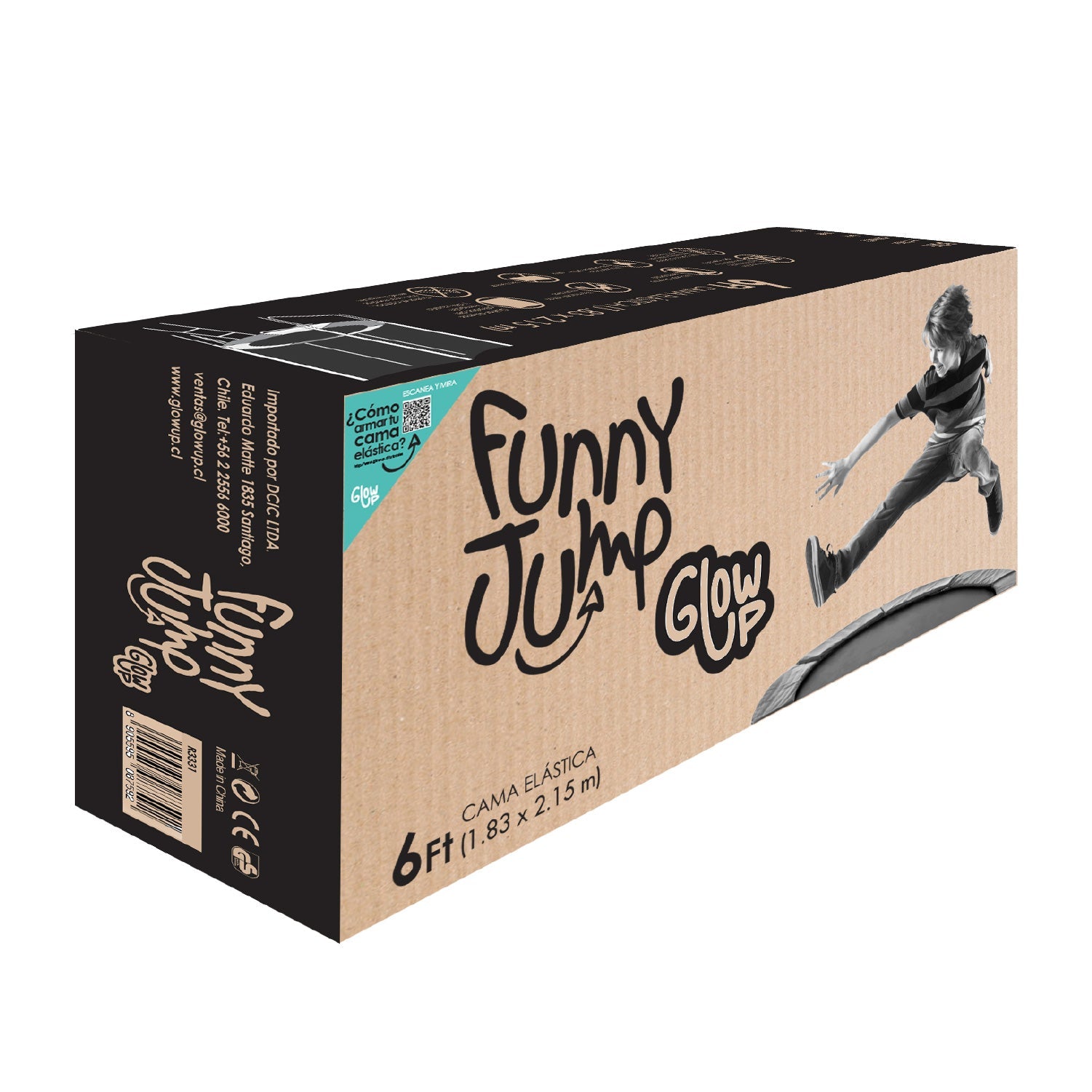 Cama Elástica 6ft 1.83mt soporta 160kg Malla Glowup + Escalera