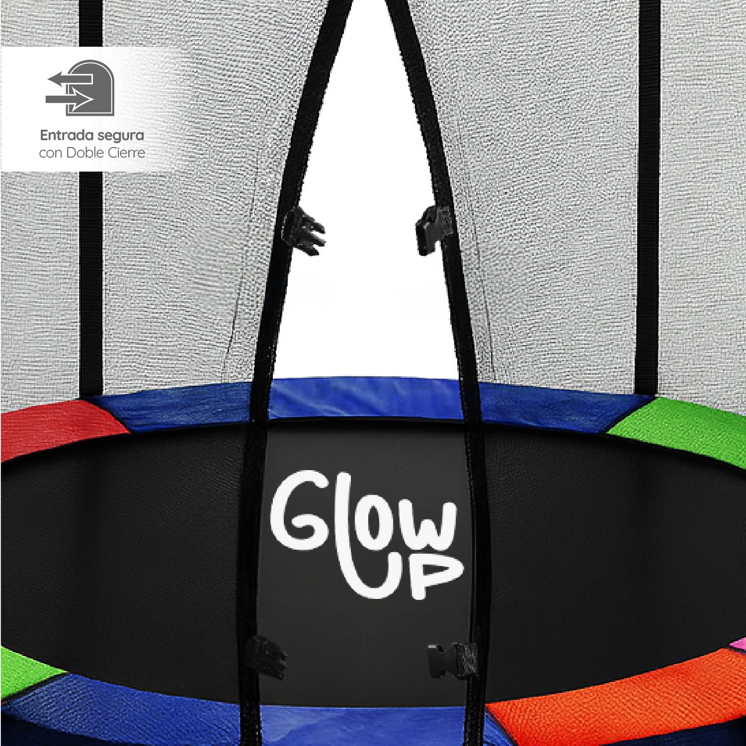 Cama Elástica 6ft 1.83mt soporta 160kg Malla Glowup + Escalera