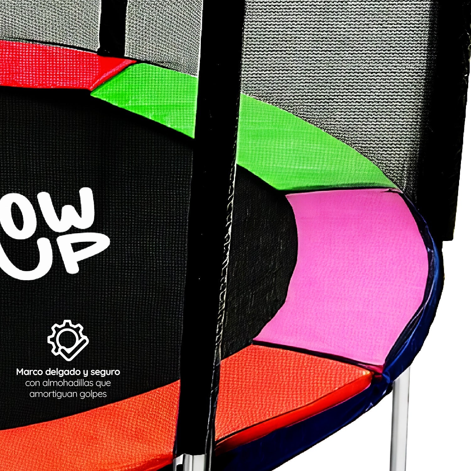 Cama Elástica 8ft 2,44 mts GlowUp con Malla y Escalera