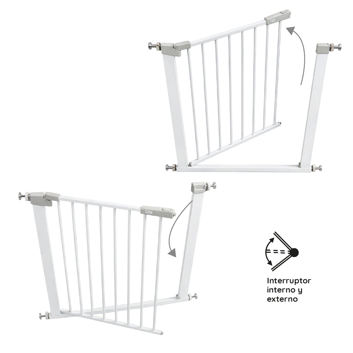 Reja de seguridad escalera puerta bebés y mascotas blanco