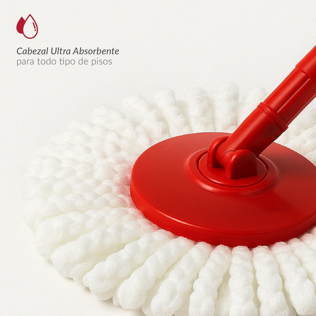 Mopa Giratoria 360° y Balde con interior de Acero Inox Bfresh