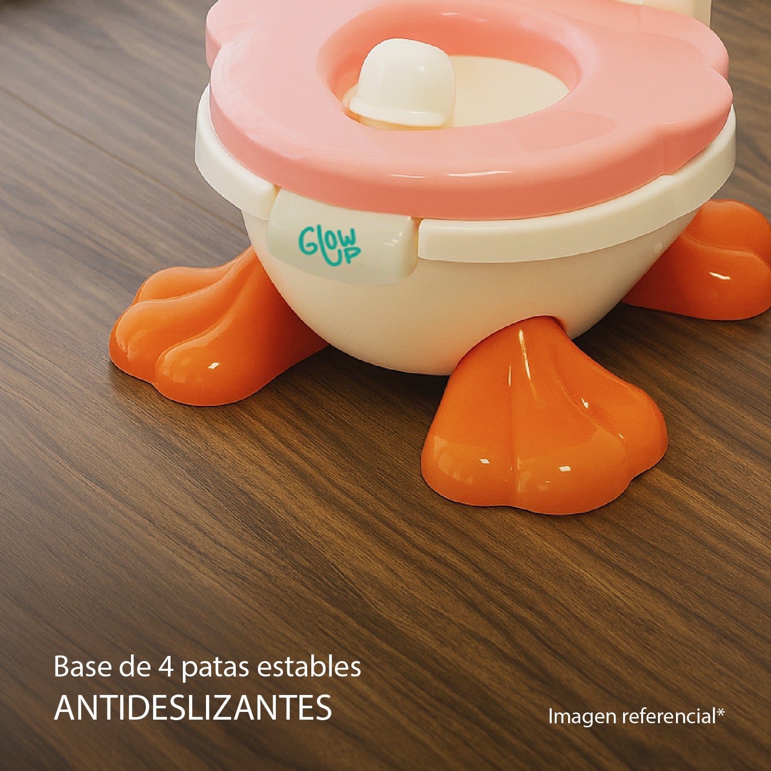 Pelela Patito Baby Potty 3 en 1 Rosada GlowUp 18 a 36 meses