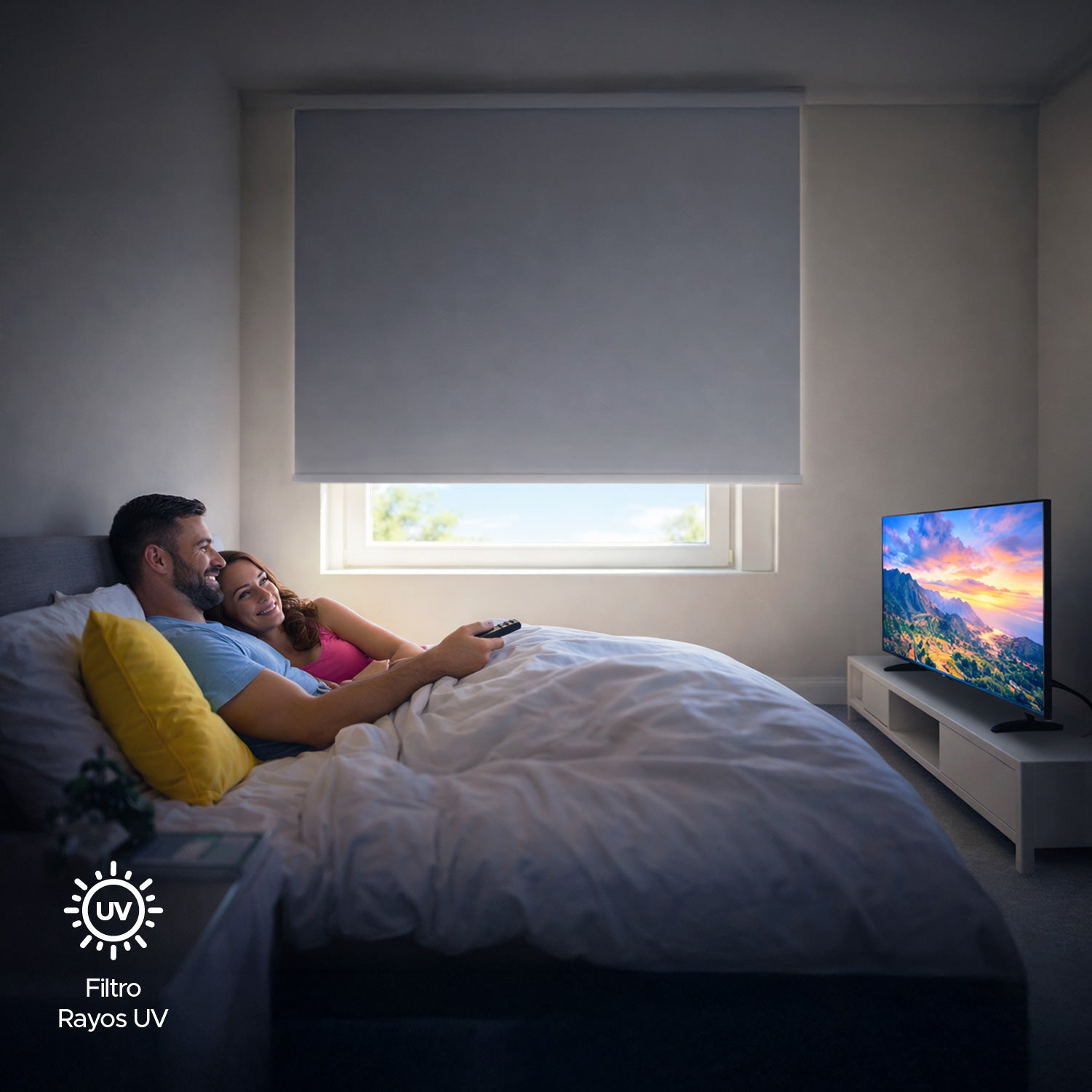 Cortina Roller Blackout Blanca 240x230cm