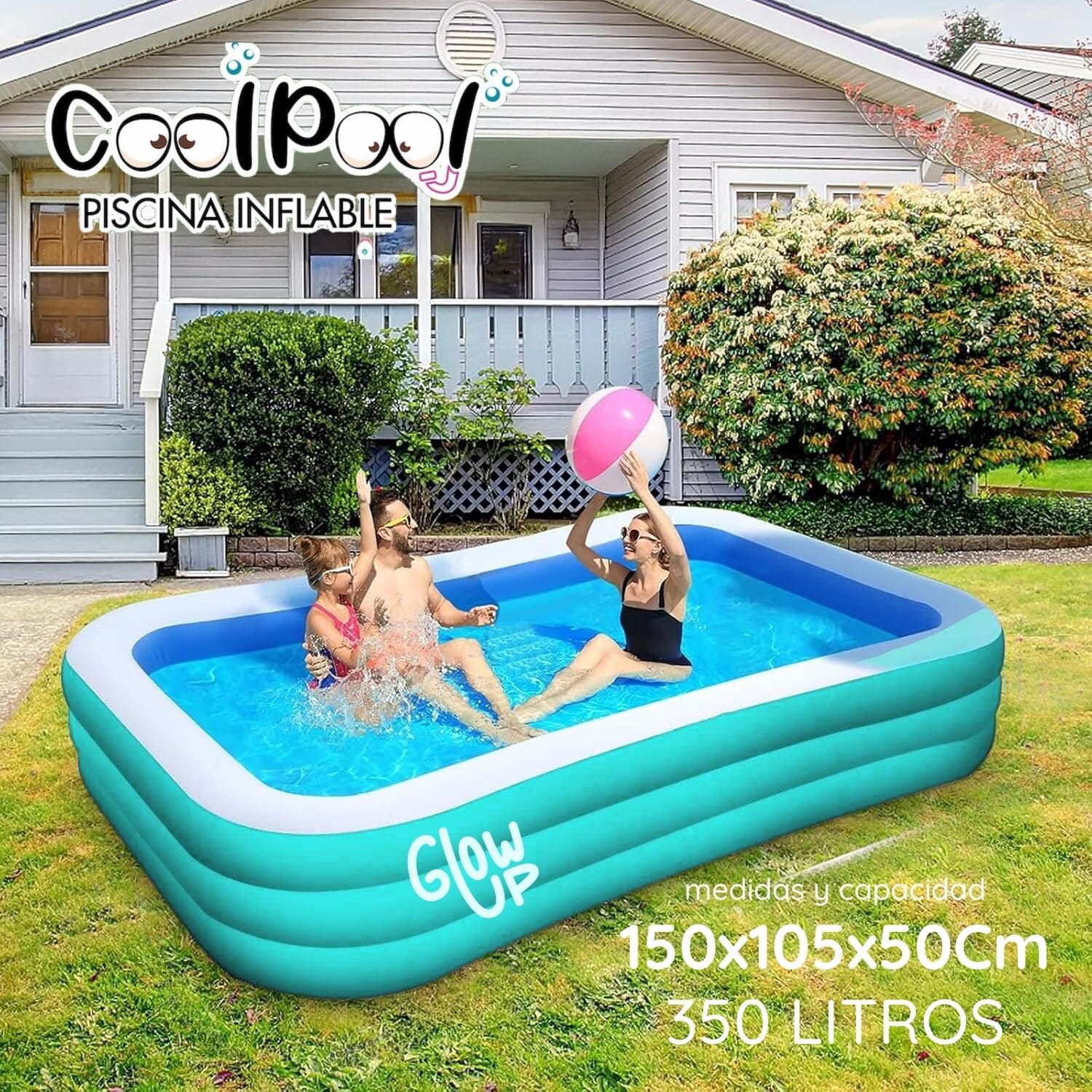 Piscina Inflable 150x105x50 cm con Inflador GlowUp