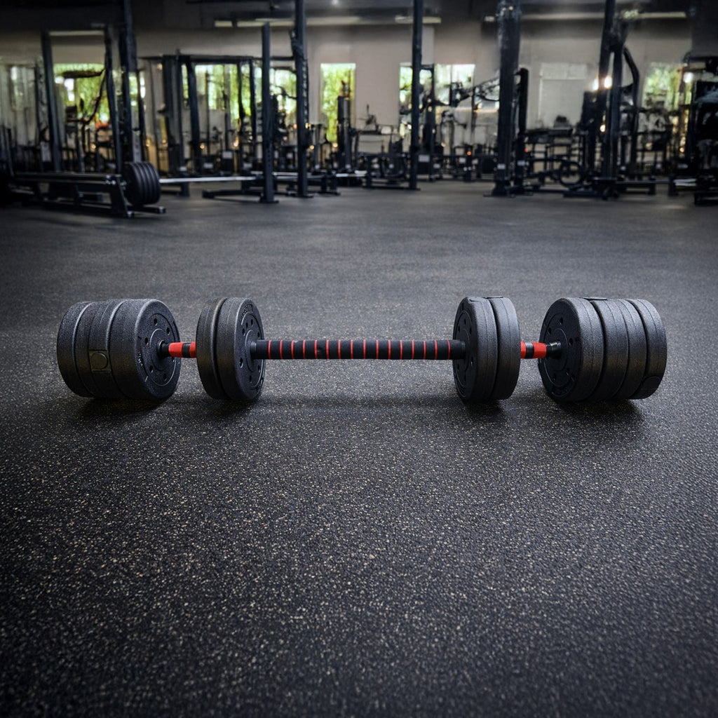 Set Mancuernas Con Barra Ajustable 30Kg K-Fit