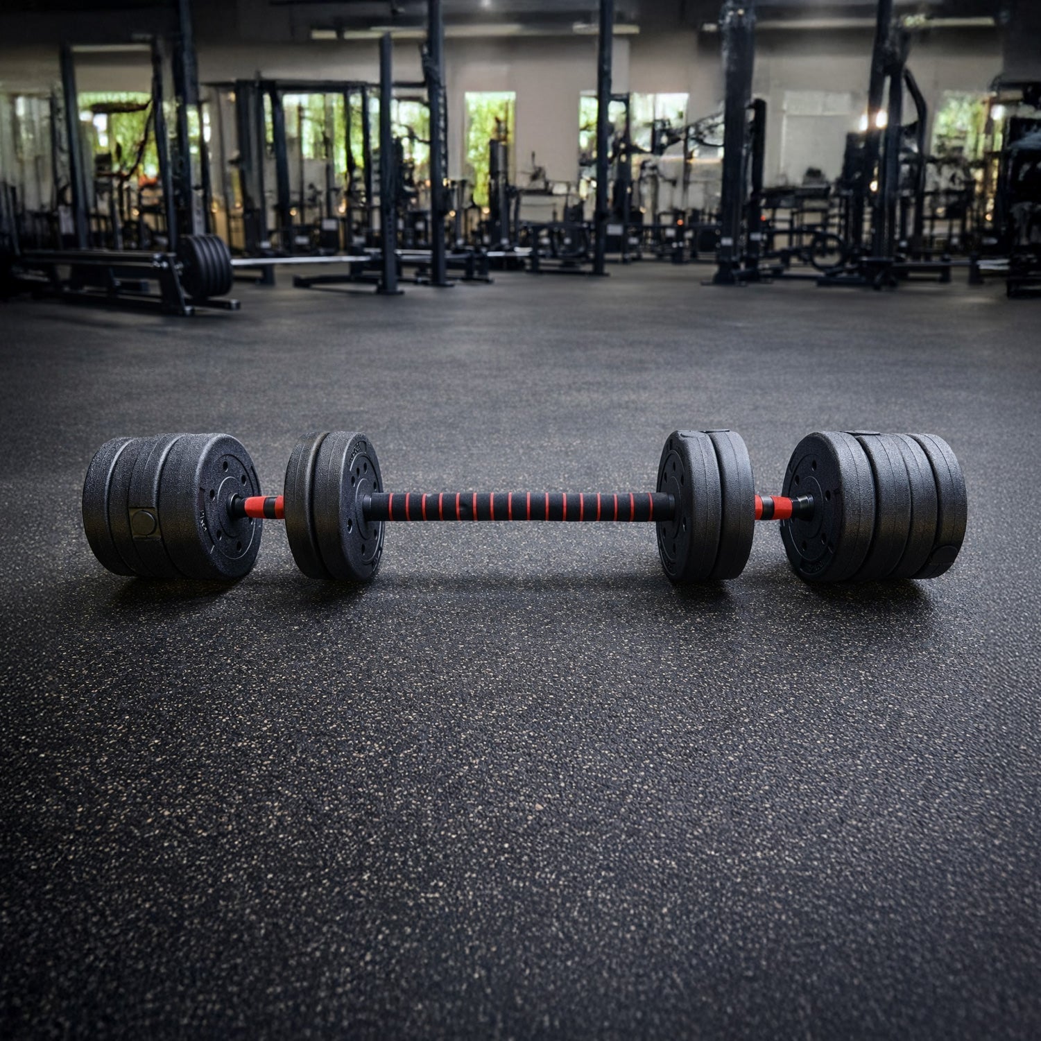 Set Mancuernas Con Barra Ajustable 30Kg K-Fit