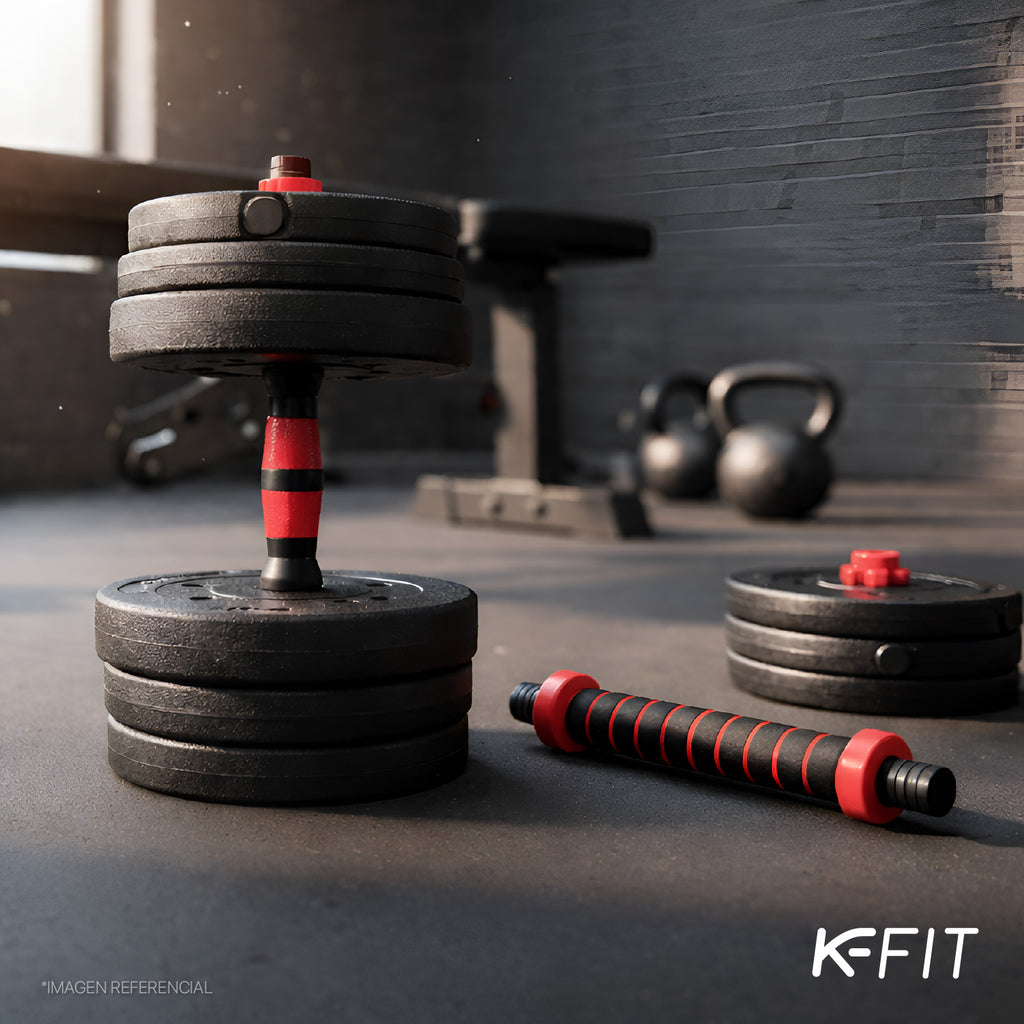 Set Mancuernas con Barra Ajustable 40Kg