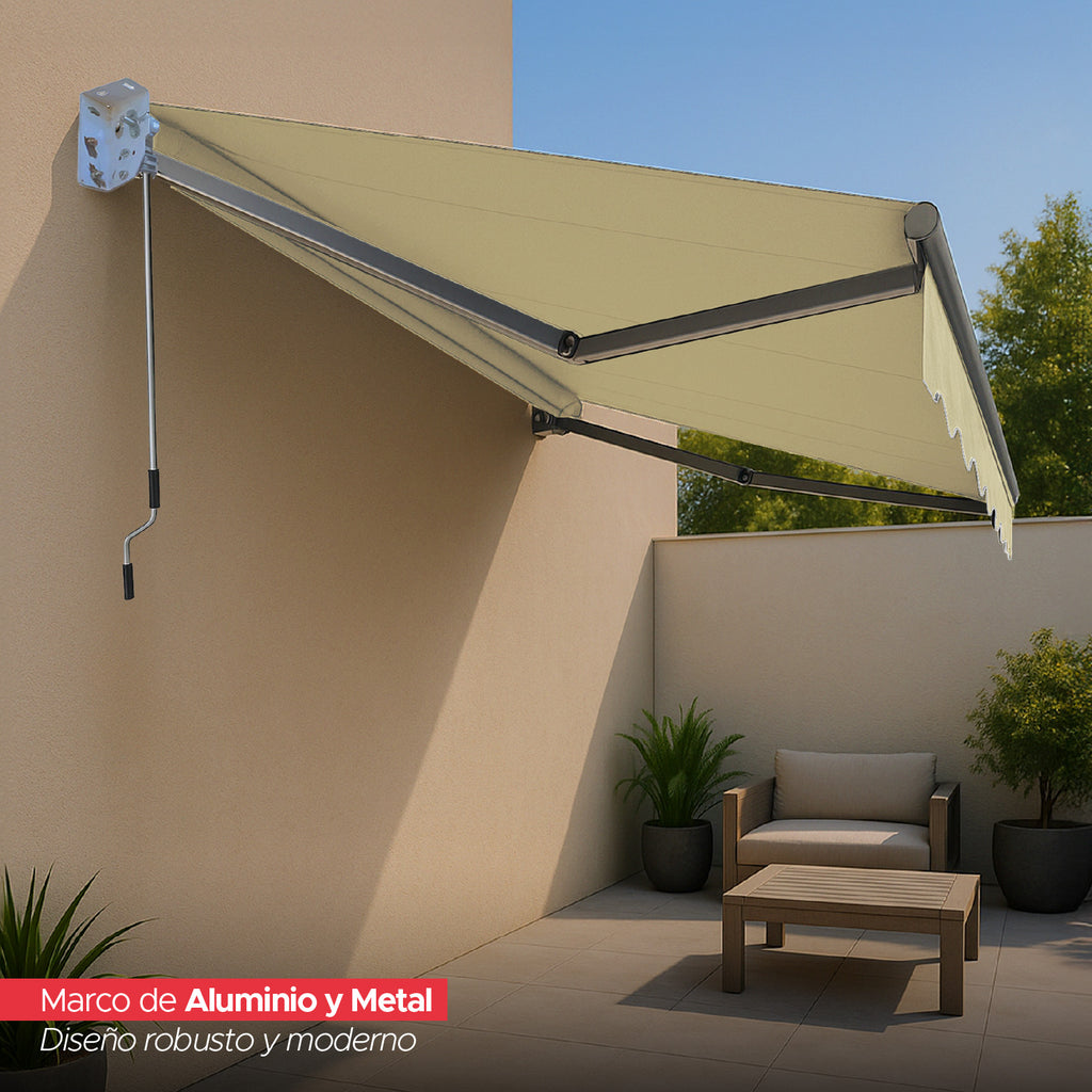 Toldo con brazo retractil Terrazas 4x2.5 Mts Beige
