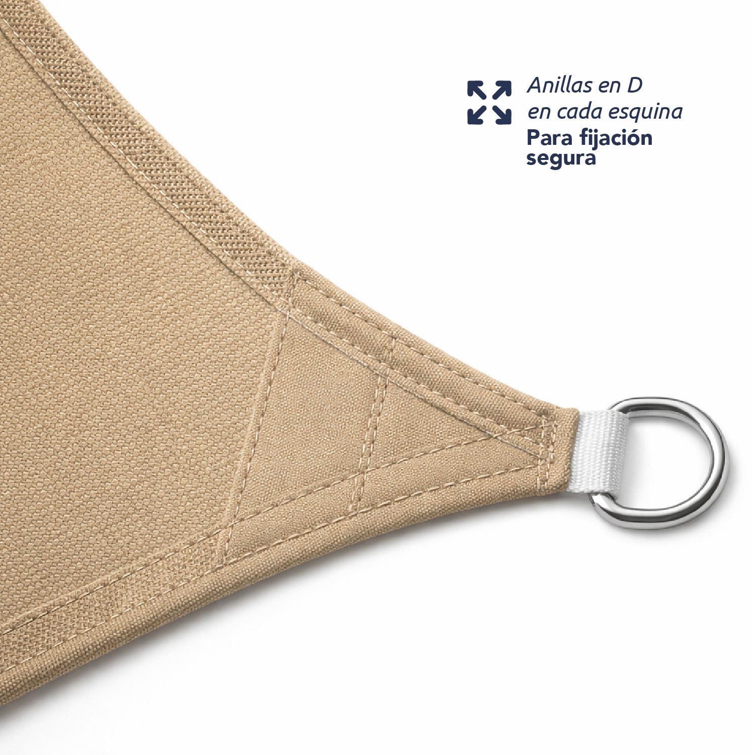 Toldo vela triangular caqui Miglu + kit de instalación