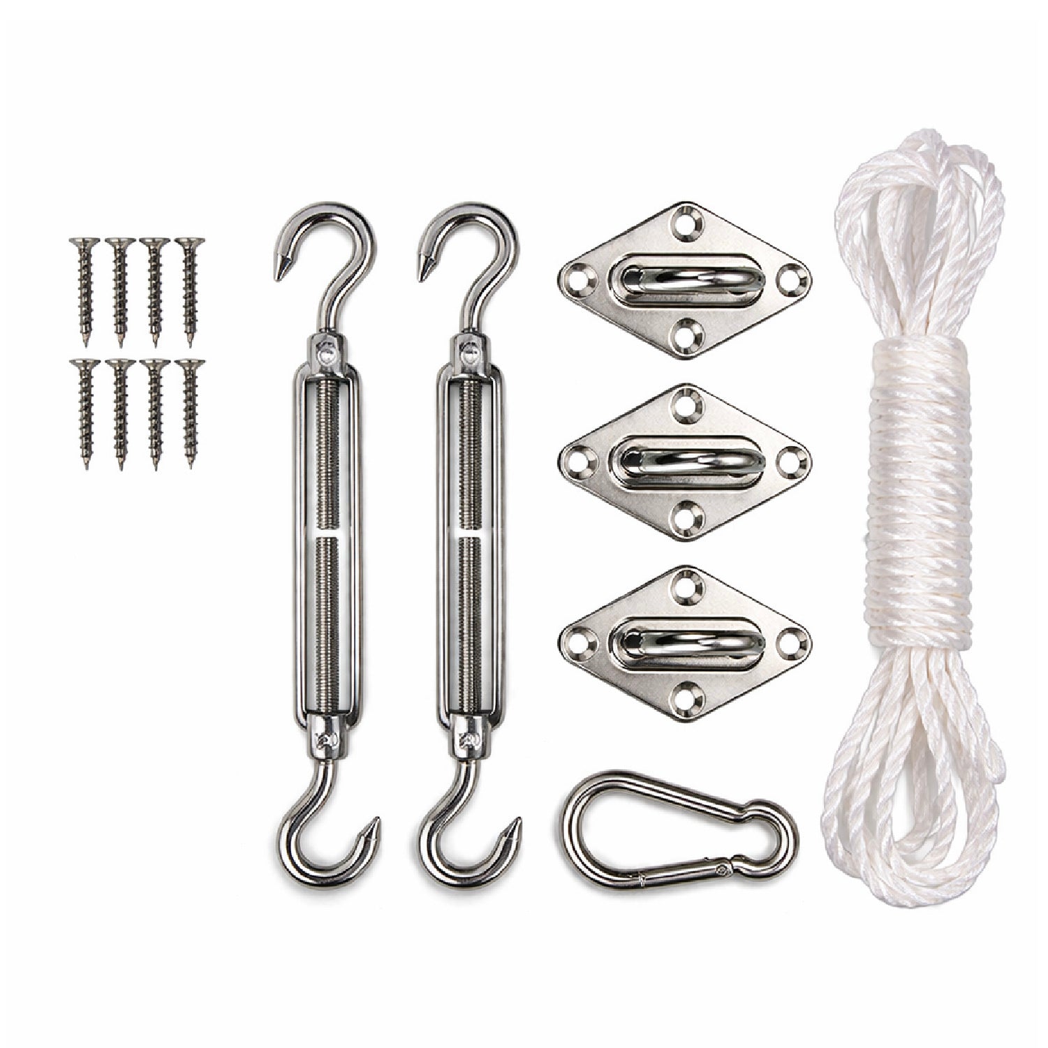 Toldo vela triangular caqui Miglu + kit de instalación