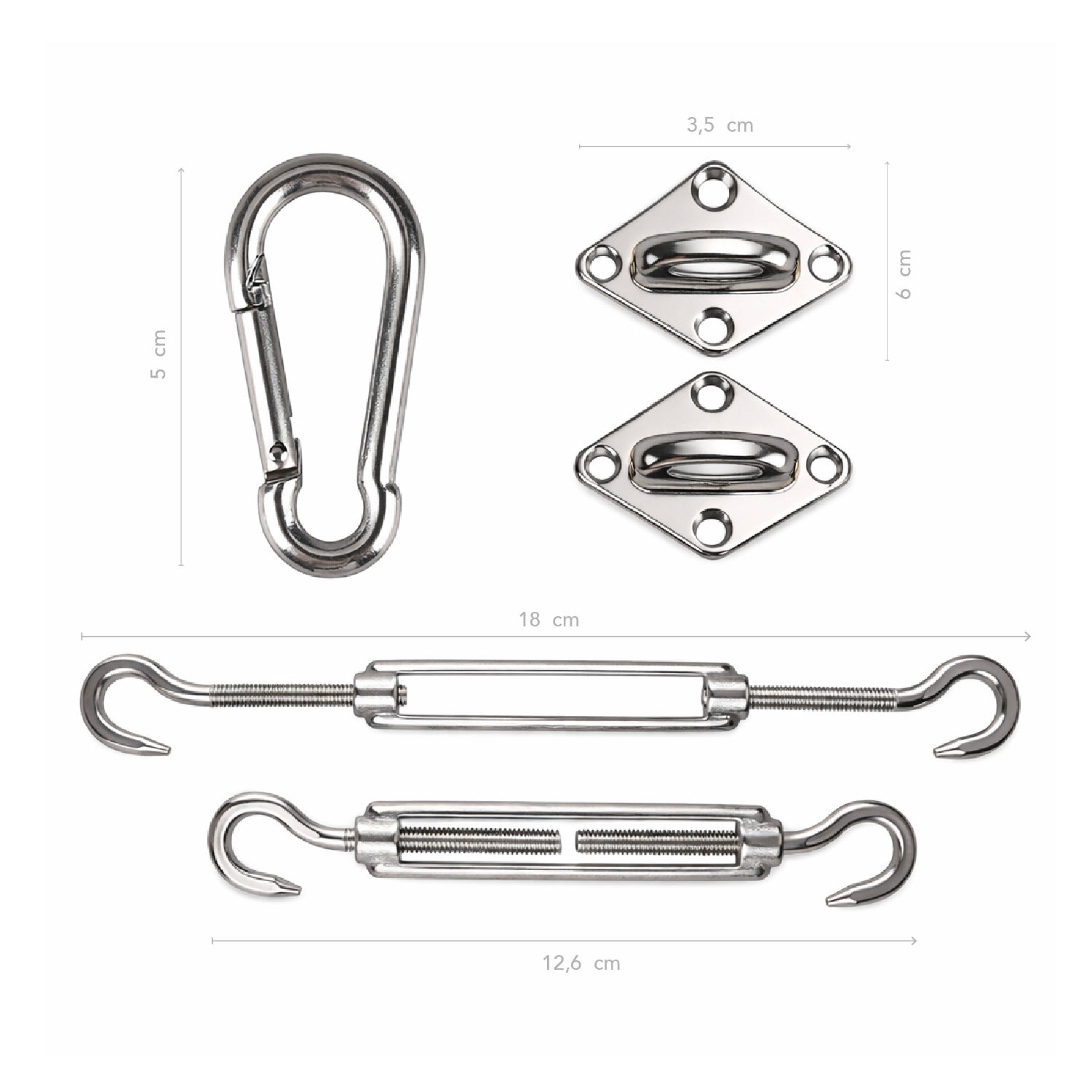 Toldo vela triangular caqui Miglu + kit de instalación