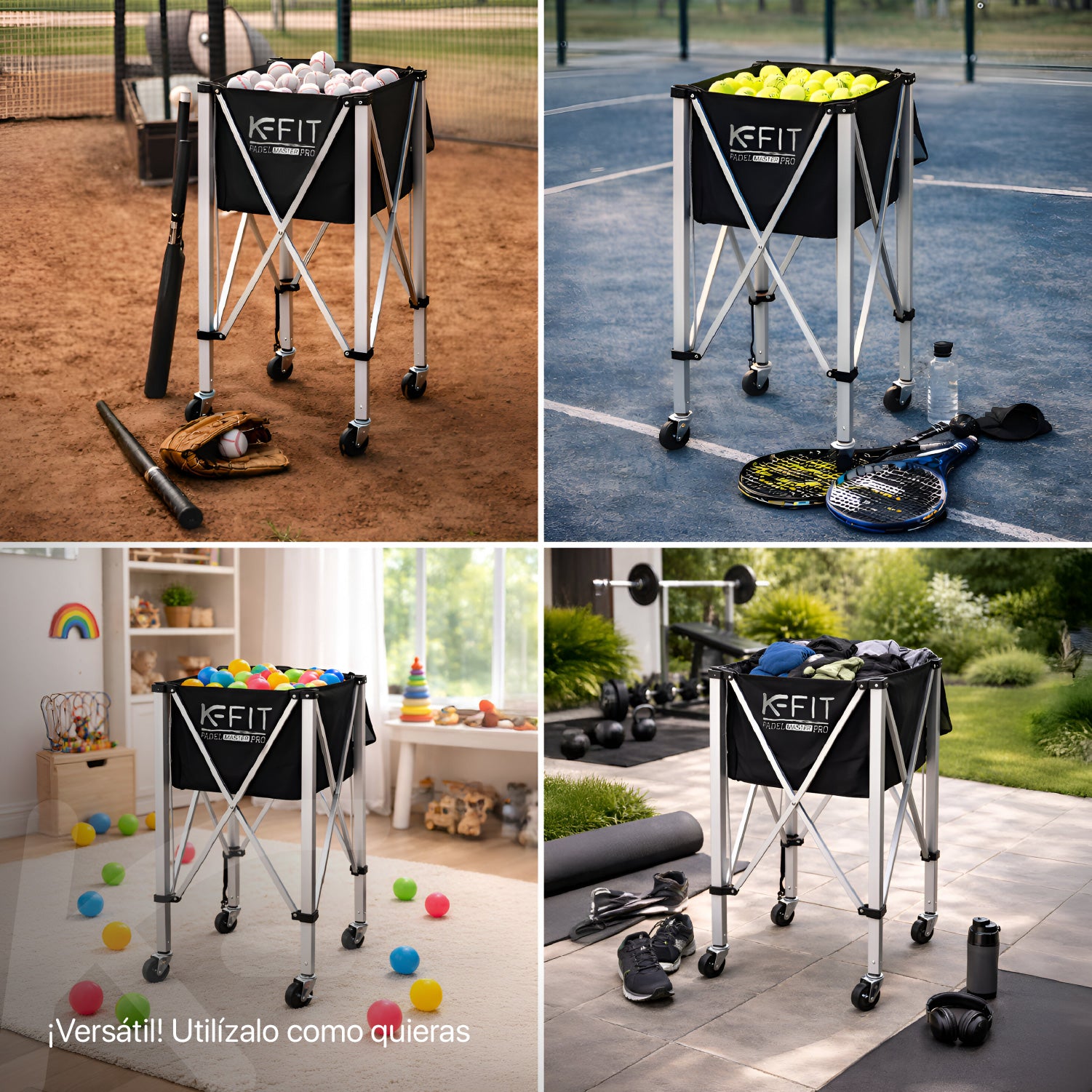 Canasto Plegable Pelotas De Pádel K-FIT