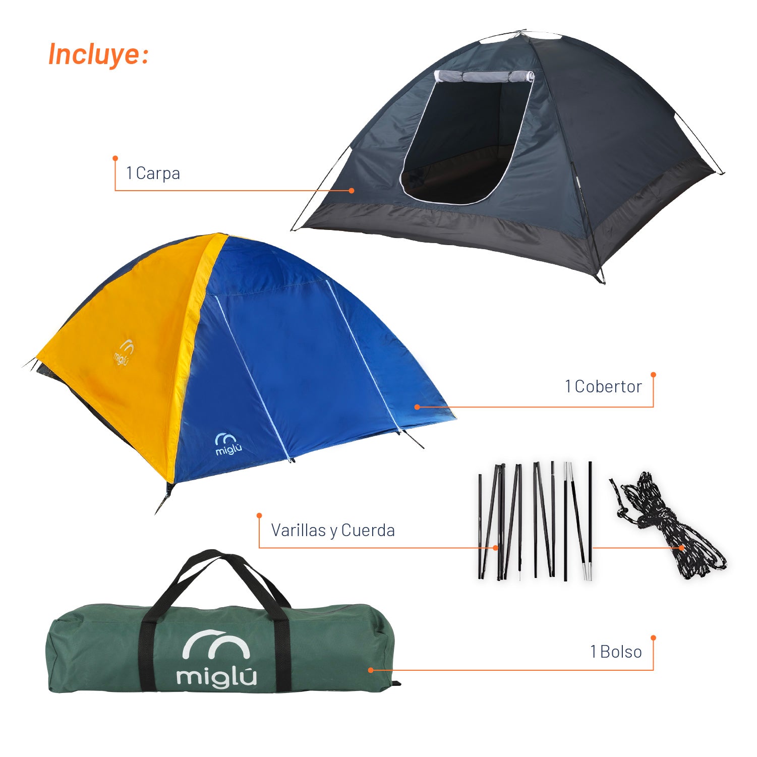 Carpa Camping Para 4 personas outdoor Miglu