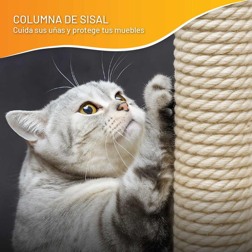 Rascador De Gatos Con Juguete Y Cama 44x40x40