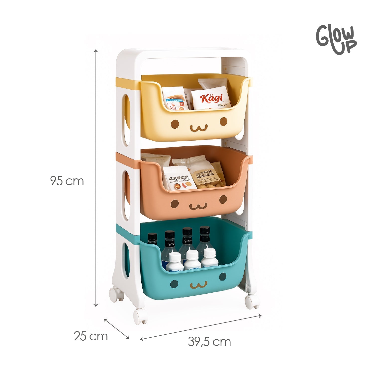 Mueble Organizador Juguetes Niños Con 3 Contenedores GlowUp