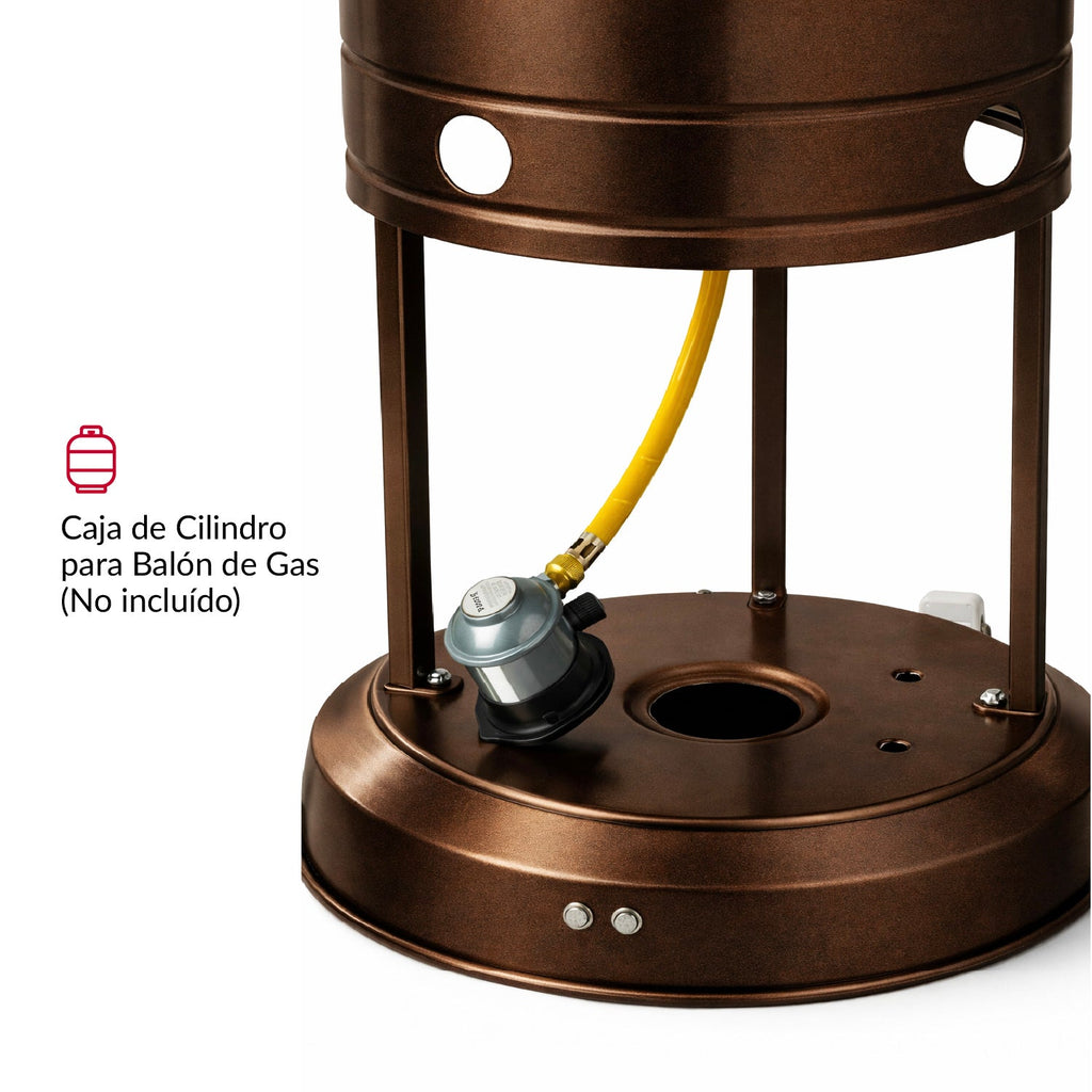 Estufa De Patio Exterior A Gas 50,000 Btu Antivuelco Bfresh Marrón Oscuro