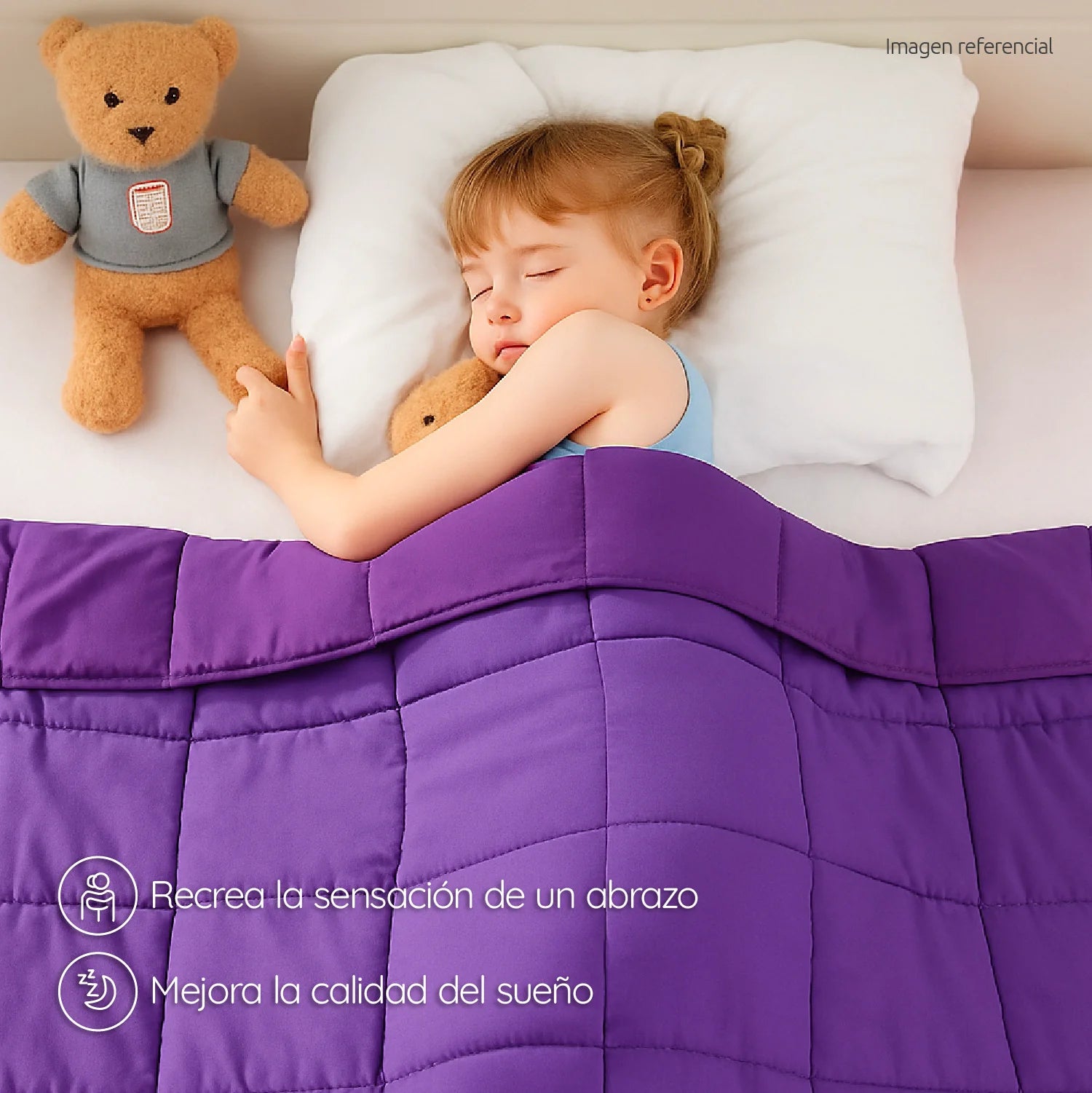 Manta De Gravedad niños Violeta 2,3 kg 122x92 cm Trastorno Sueño