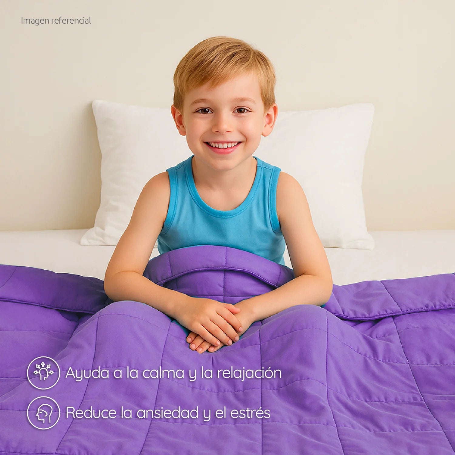 Manta De Gravedad niños Violeta 2,3 kg 122x92 cm Trastorno Sueño