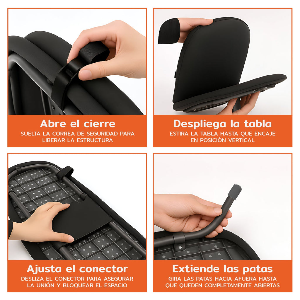 Tabla De Planchar De Mesa Plegable Compacta Y Portátil Negra