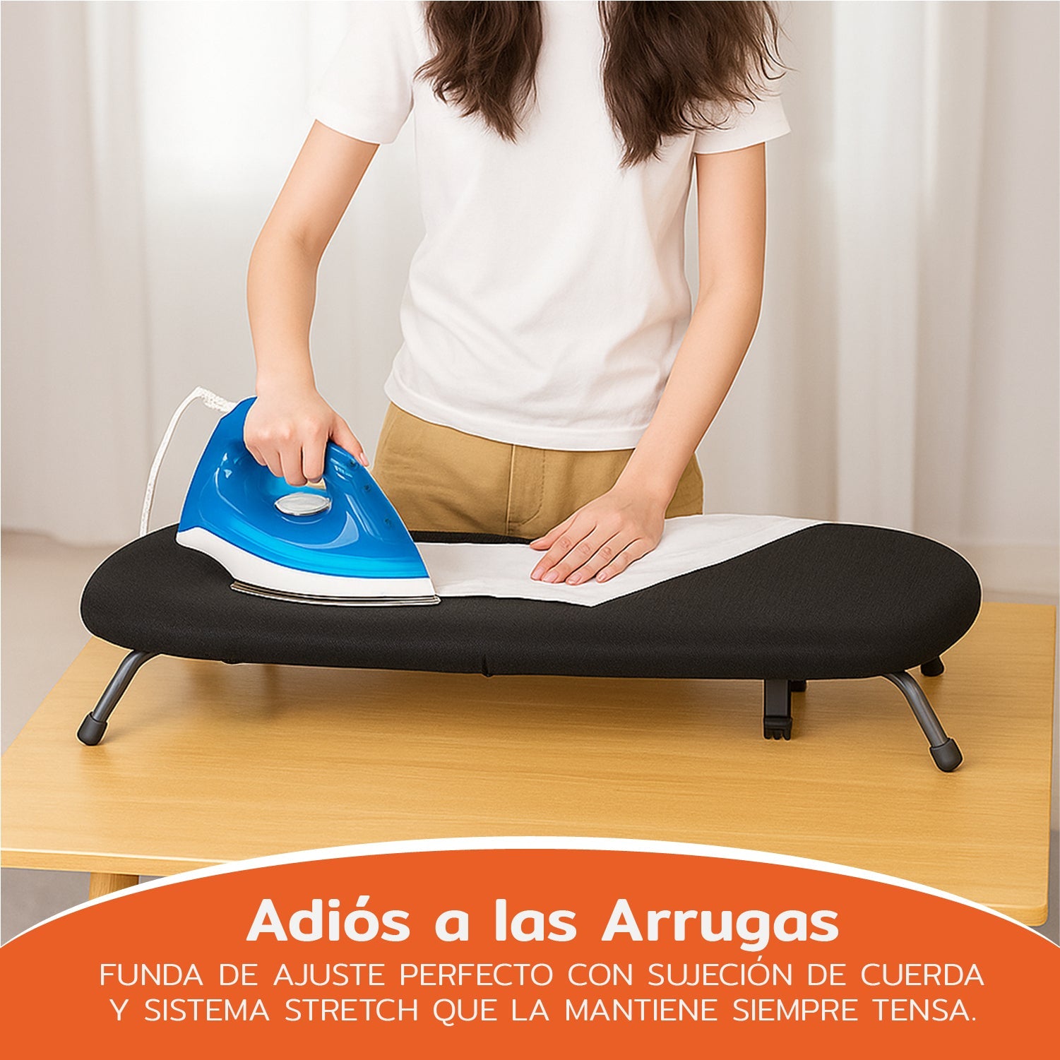 Tabla De Planchar De Mesa Plegable Compacta Y Portátil Negra