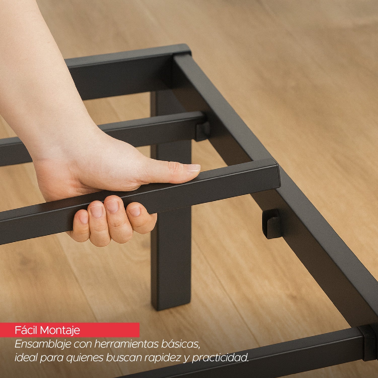 Base para cama Europea Acero Negro 105X190 cm 1,5 Pza Vincenzi