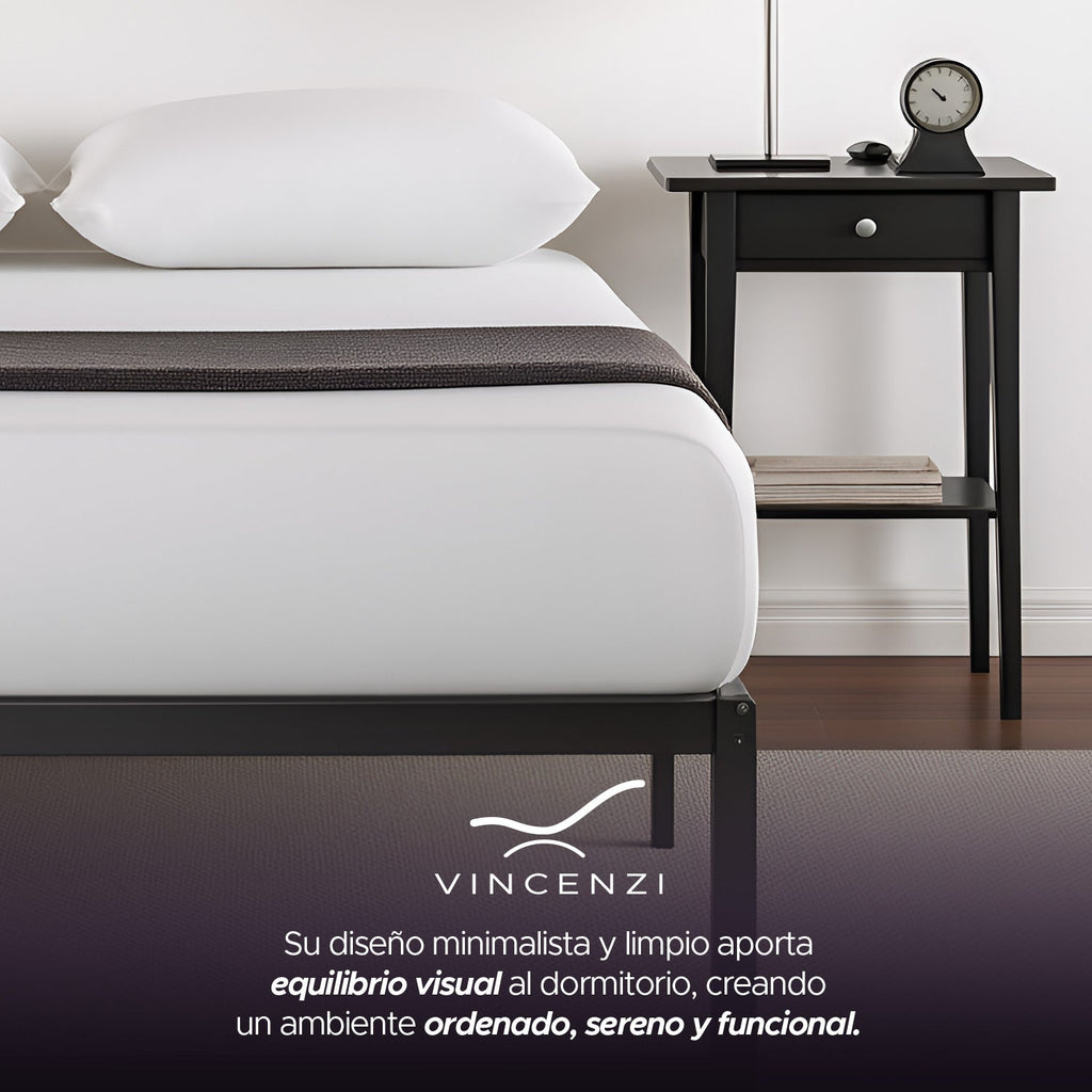 Base para cama Europea Acero Negro 105X190 cm 1,5 Pza Vincenzi