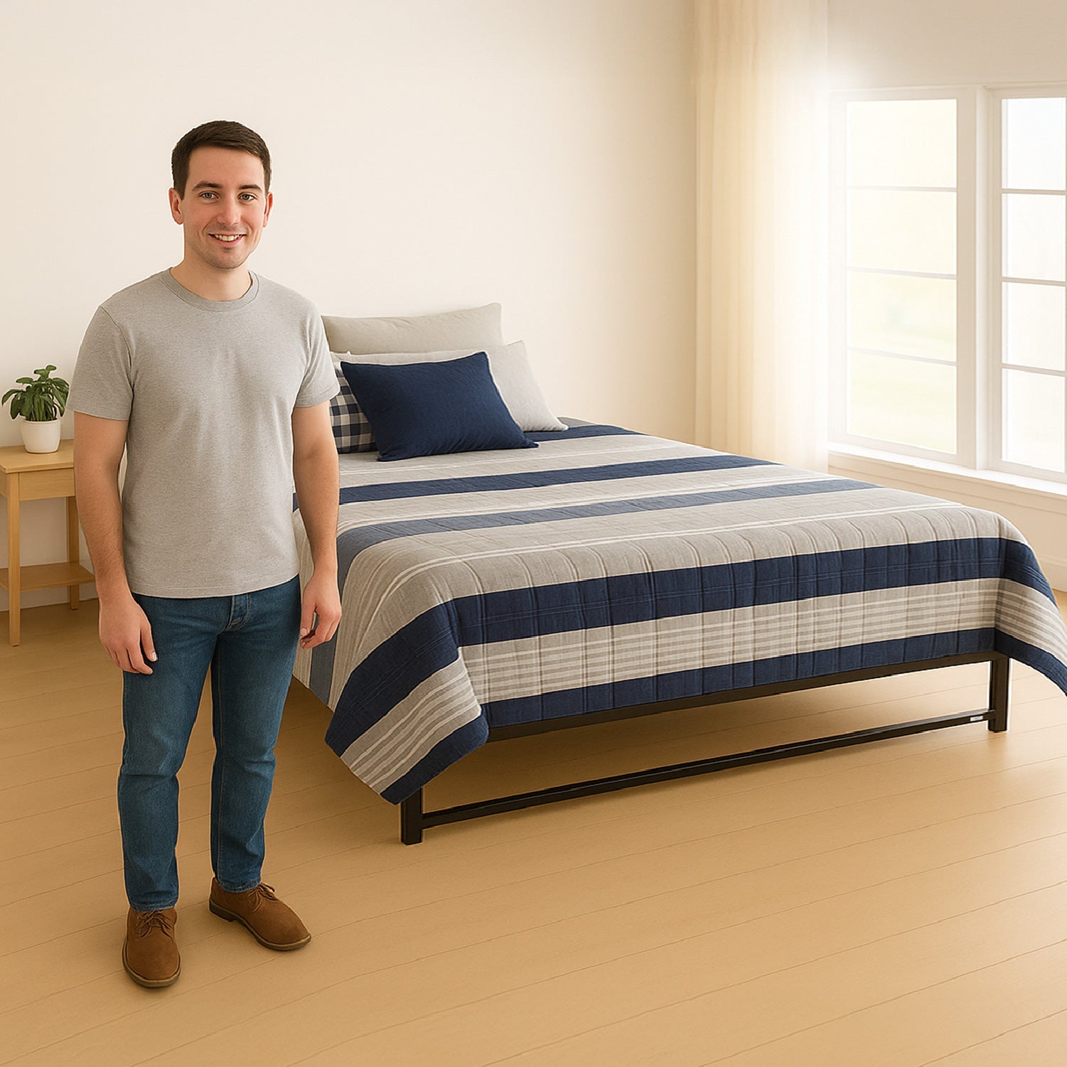 Base para cama Europea Acero Negro 180x200 cm King Vincenzi