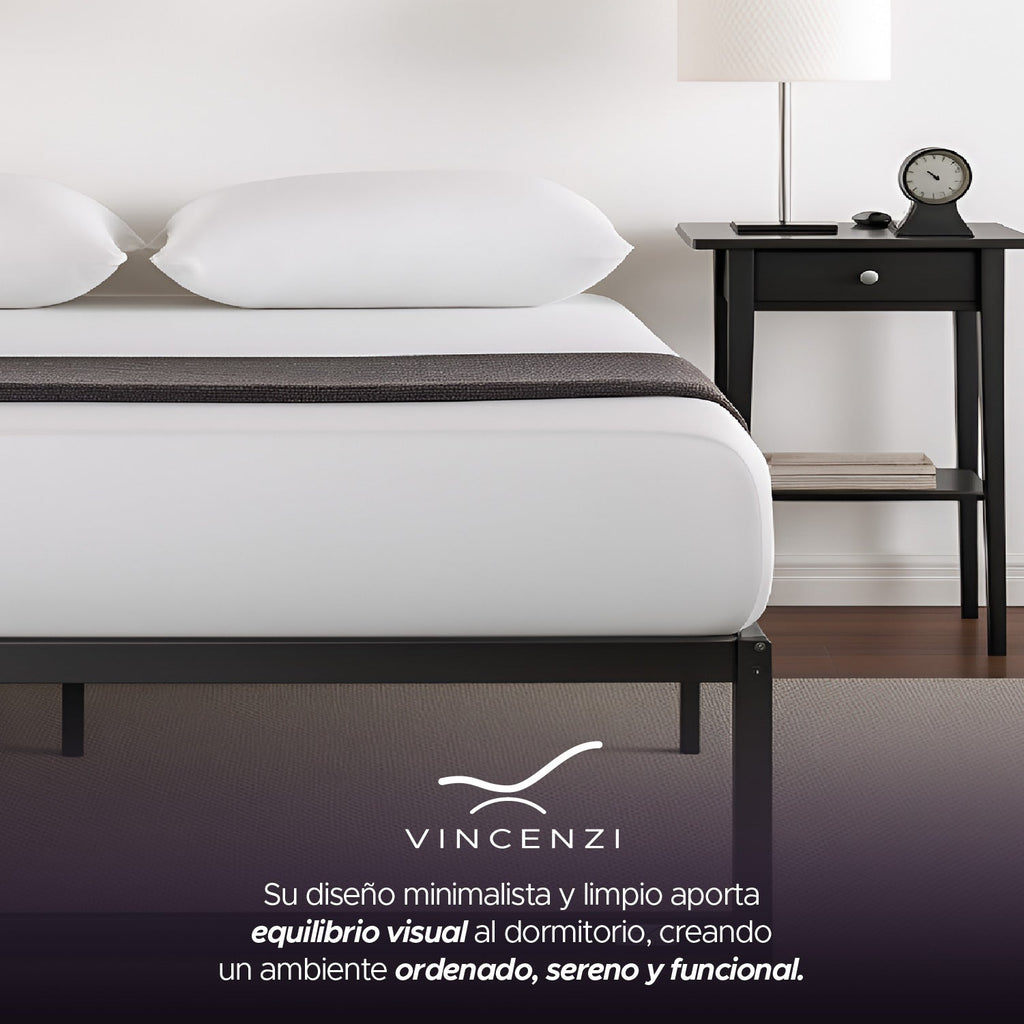 Base para cama Europea Acero Negro 180x200 cm King Vincenzi