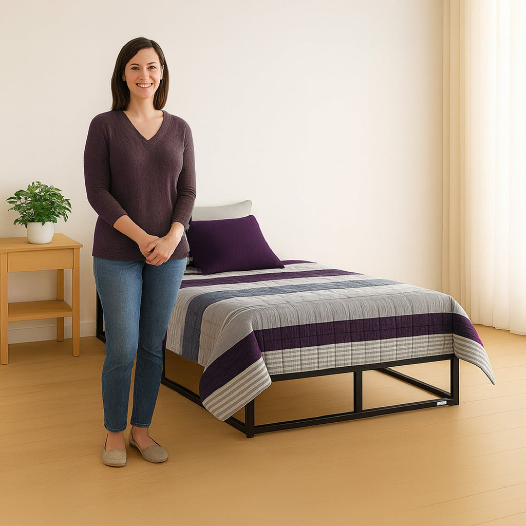 Base para cama Europea Acero y Madera 105x190 cm 1,5 pza Vincenzi