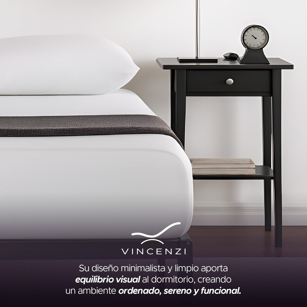 Base para cama Europea Acero y Madera 105x190 cm 1,5 pza Vincenzi