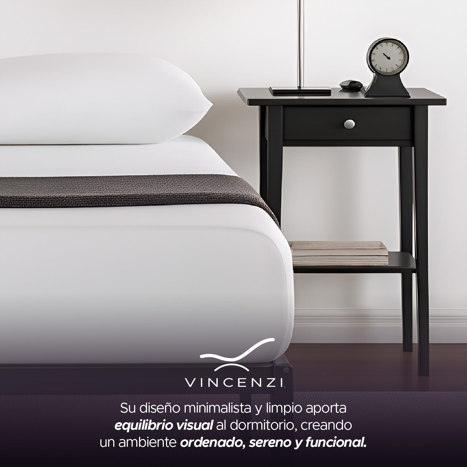 Base para cama Europea Acero y Madera 105x190 cm 1,5 pza Vincenzi