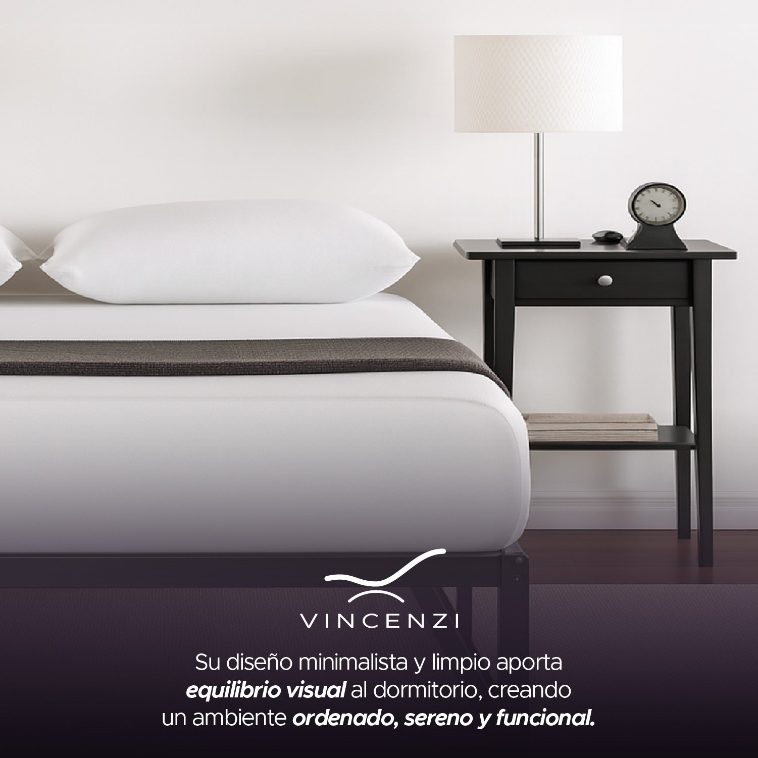 Base para cama Europea Acero y Madera 200X200 cm King Vincenzi