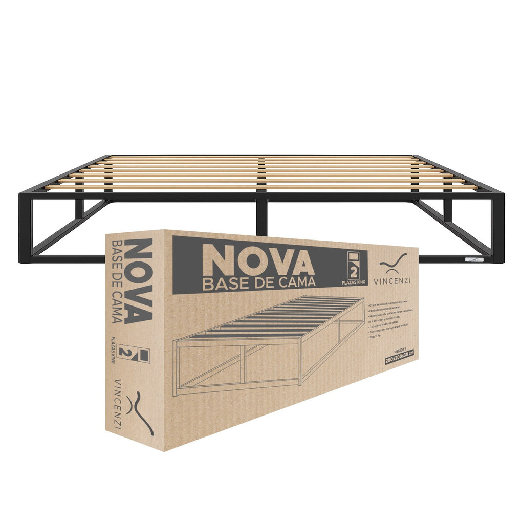 Base para cama Europea Acero y Madera 200X200 cm King Vincenzi