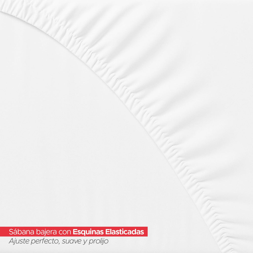 Juego De Sábanas 1800 Hilos 1,5 Plazas Blanco Ultra Suave Vincenzi