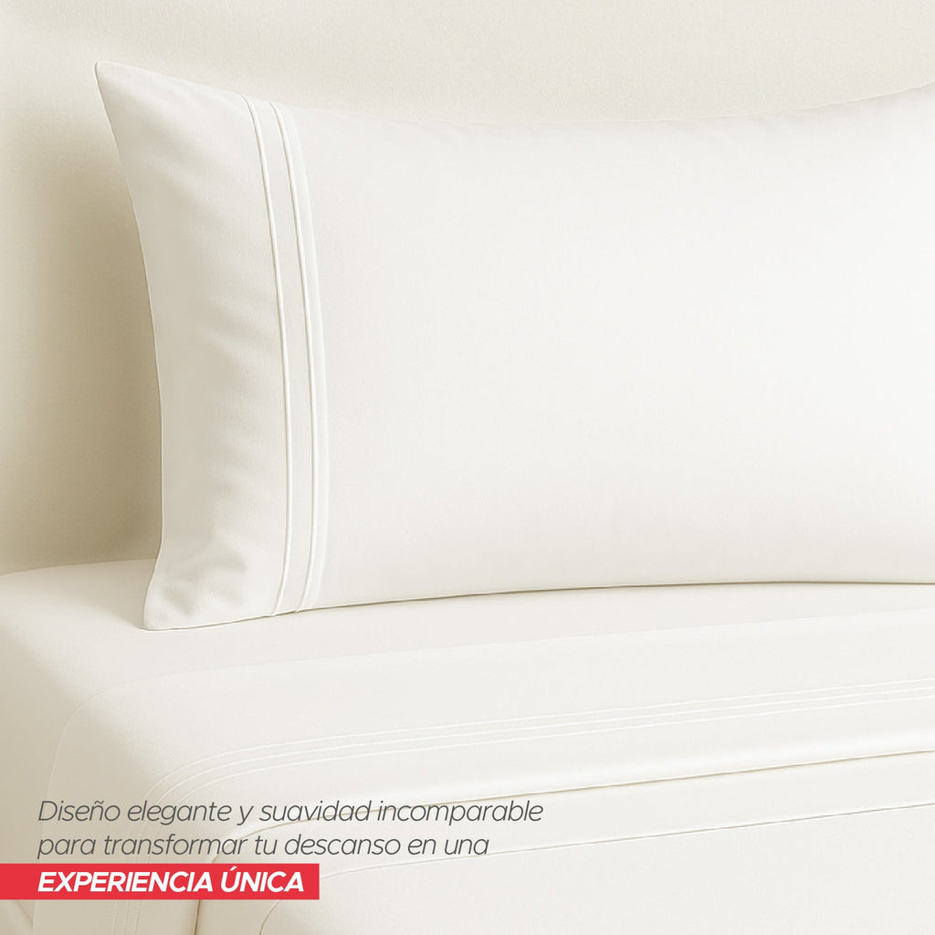 Juego De Sábanas Blanco 1800 Hilos Ultra Suave Tamaño King Vincenzi