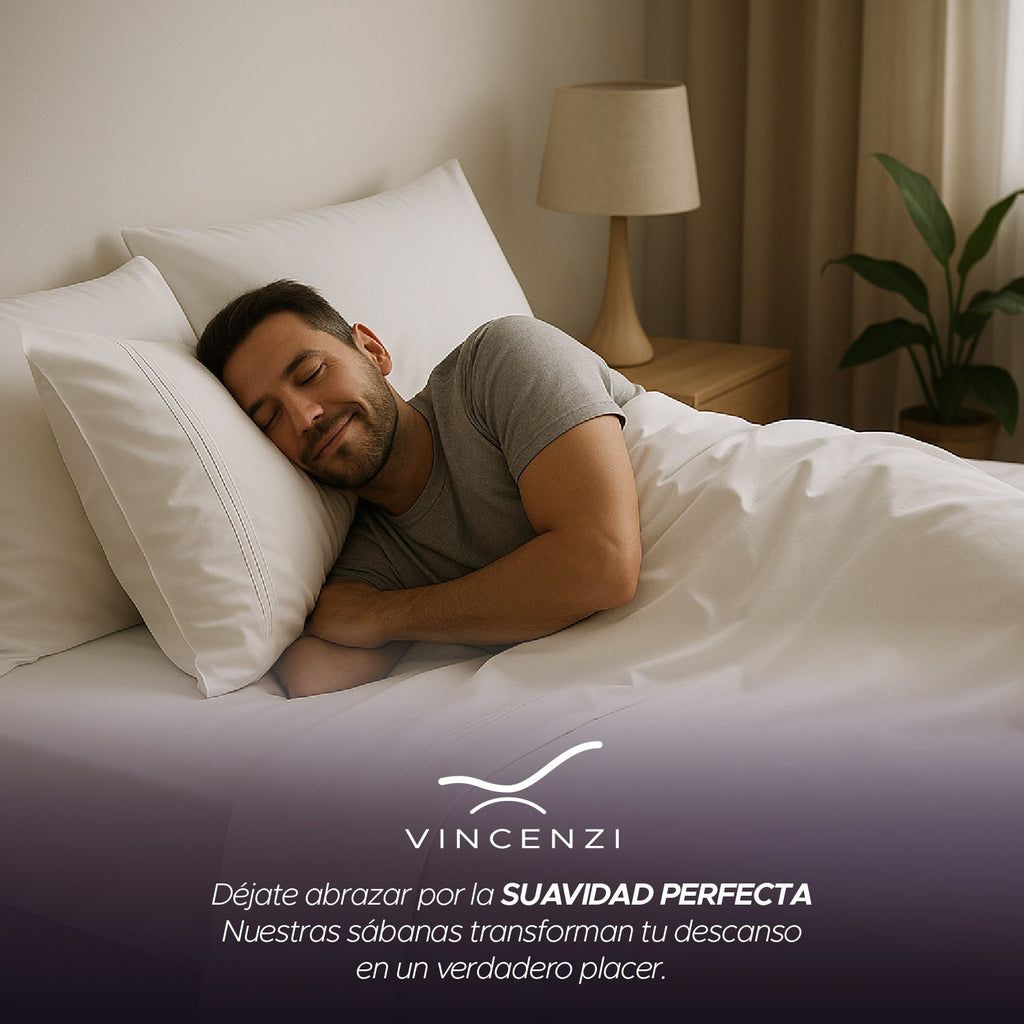 Juego De Sábanas Blanco 1800 Hilos Ultra Suave Tamaño King Vincenzi