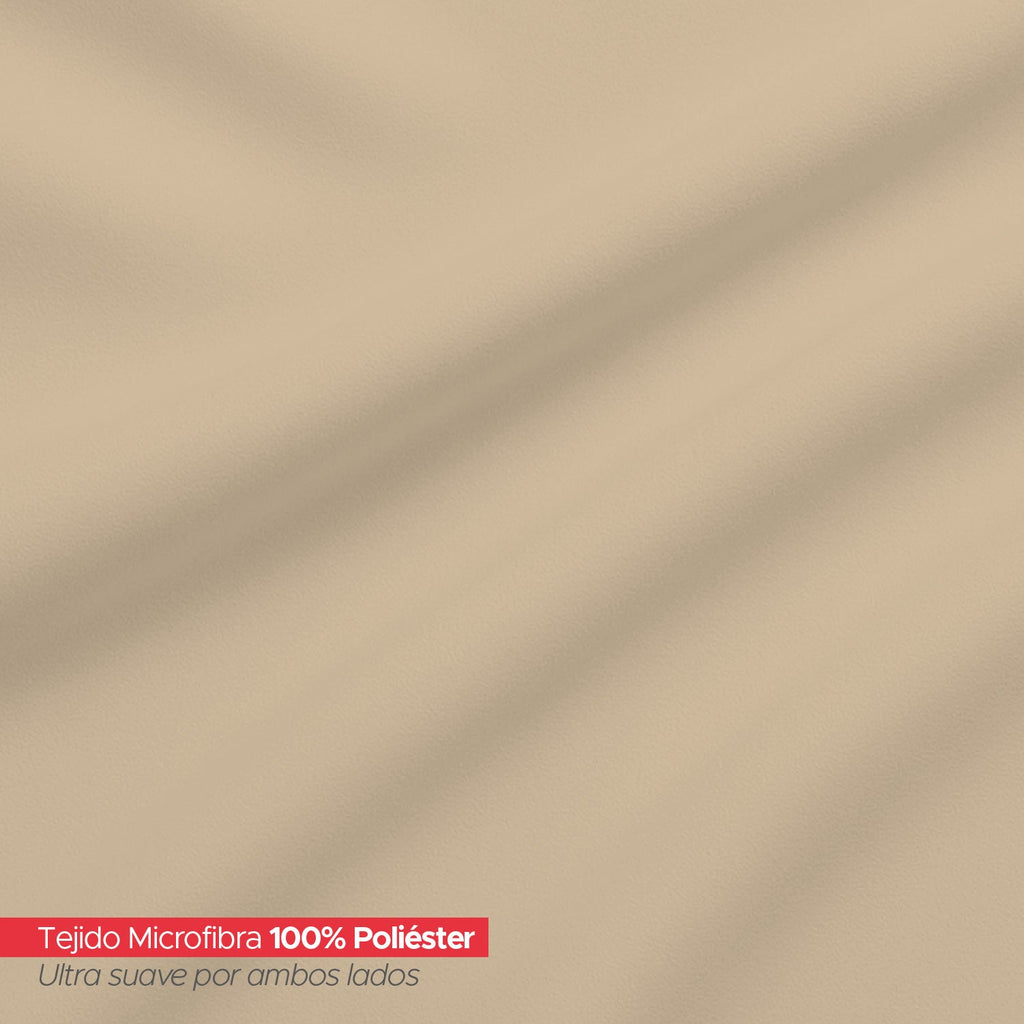 Juego de Sábana Beige 1800 Hilos Ultra Suave 2 plazas Vincenzi