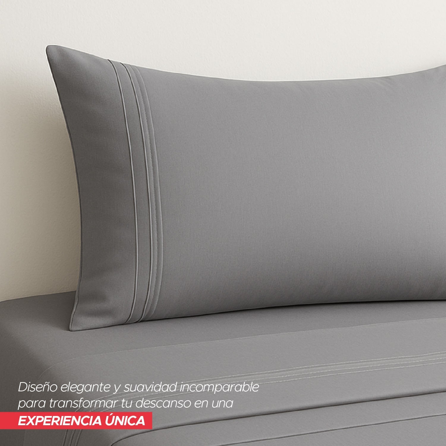 Juego De Sábanas 1800 Hilos 1,5 Plazas Gris Ultra Suave Vincenzi