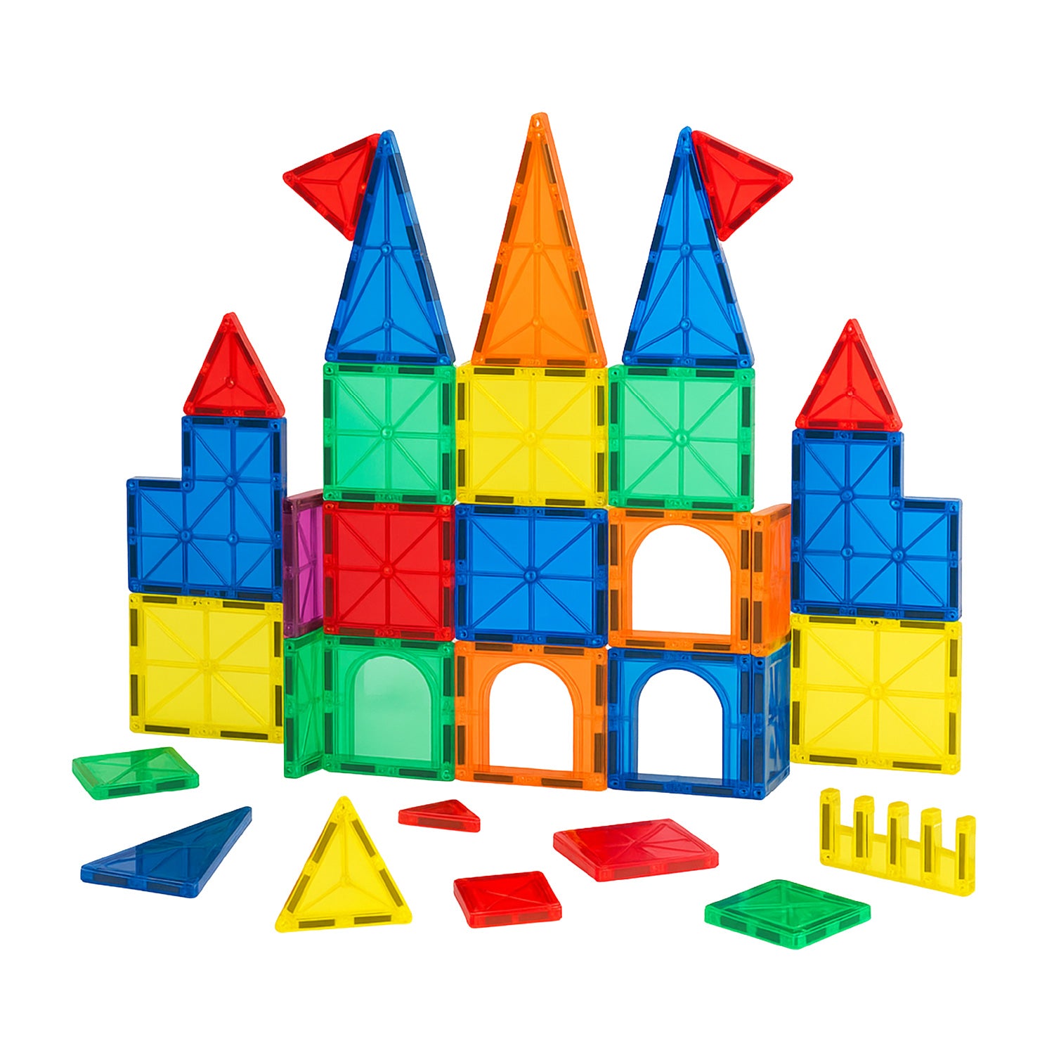 Juego De Bloques Construcción Magnéticos 3d 60 Piezas Glowup