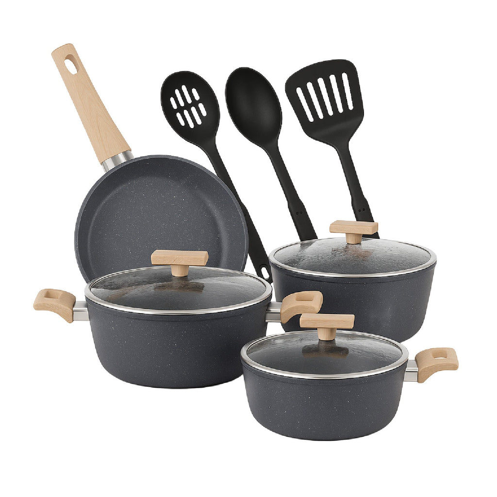 Juego de ollas cocina 10 piezas granito antiadherente Bfresh