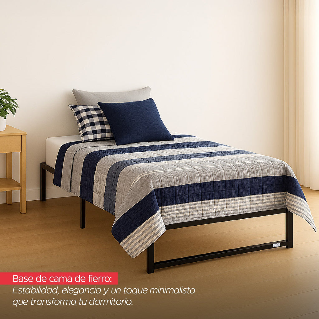 Base para cama Europea Acero Negro 90x190 cm ZEN 1 pza Vincenzi