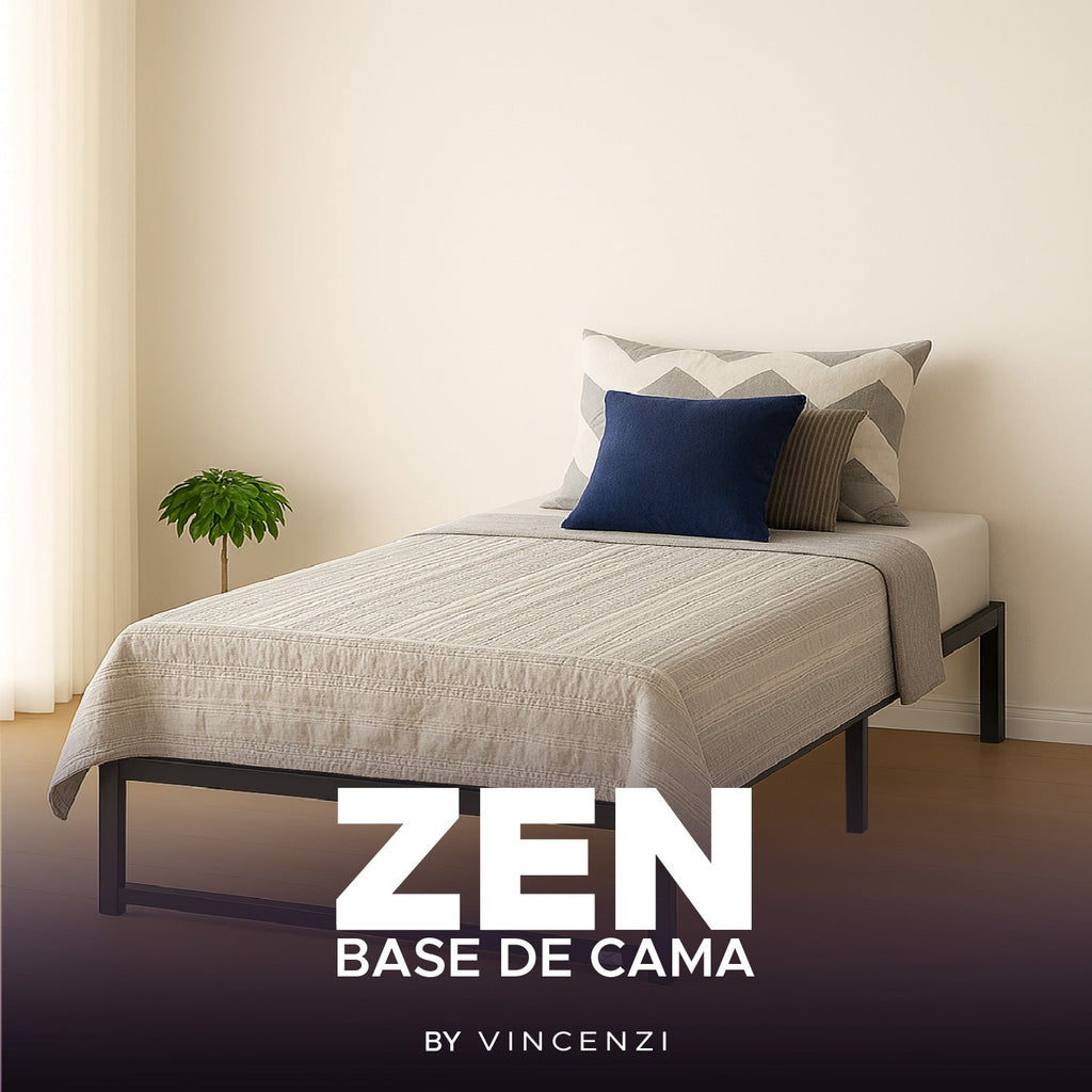 Base para cama Europea Acero Negro 90x190 cm ZEN 1 pza Vincenzi